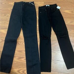 2 pair Frame Jeans & Paige Jeans size 24 (black)